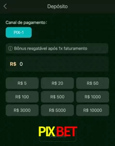 deposits PIXBET